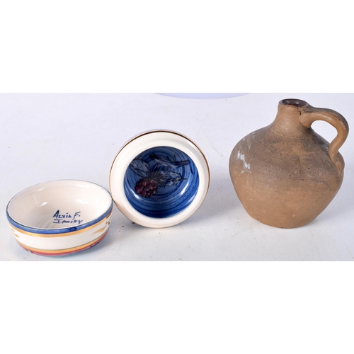 3509 - A group of Ceramics , 1937 Coronation Dish, Lustre ware lidded pot, pottery Jug etc 17 cm (6).