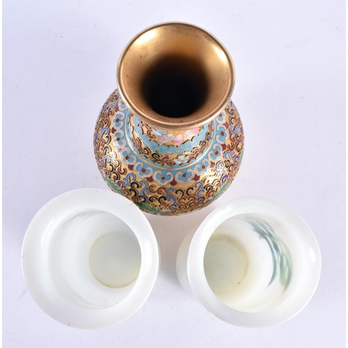 108 - A CHINESE CLOISONNE VASE etc. (5)
