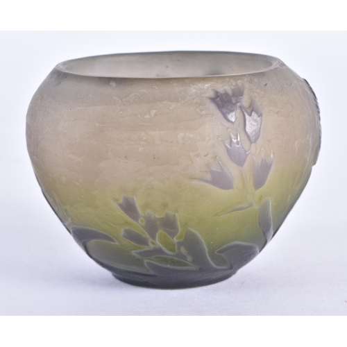 115 - A SMALL GALLE CAMEO GLASS SQUAT VASE. 7.5cm wide.