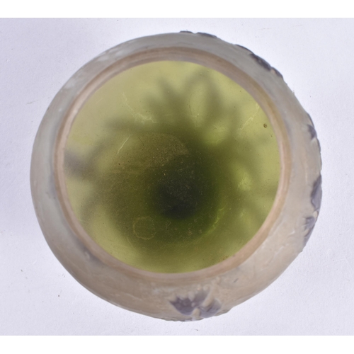 115 - A SMALL GALLE CAMEO GLASS SQUAT VASE. 7.5cm wide.