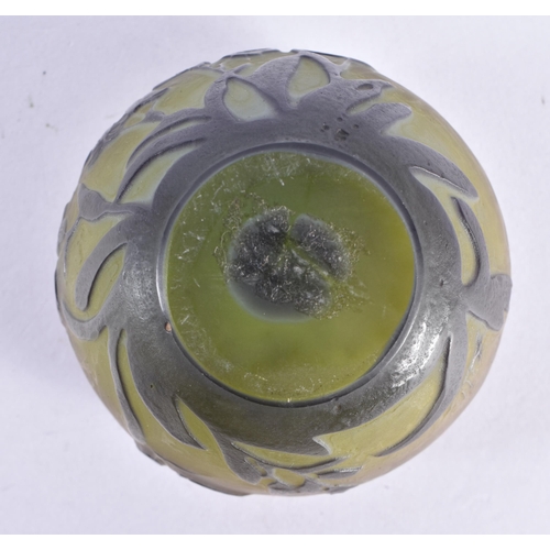 115 - A SMALL GALLE CAMEO GLASS SQUAT VASE. 7.5cm wide.