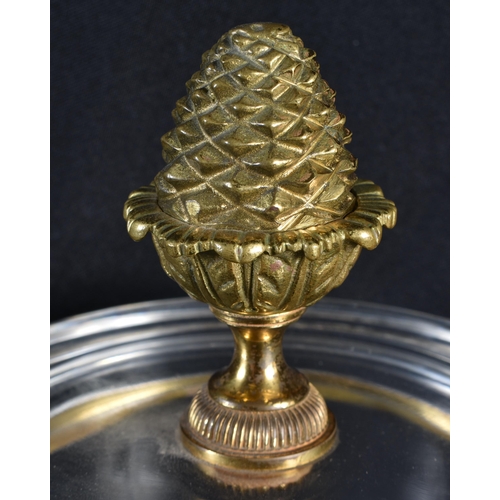 120 - AN ANTIQUE FRENCH PALAIS ROYALE GLASS BOX AND COVER with bronze mounts. 18 cm x 12 cm.