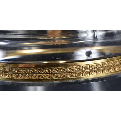 120 - AN ANTIQUE FRENCH PALAIS ROYALE GLASS BOX AND COVER with bronze mounts. 18 cm x 12 cm.