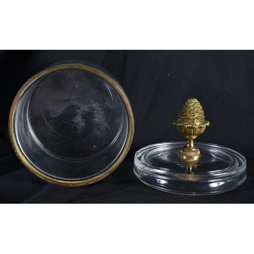 120 - AN ANTIQUE FRENCH PALAIS ROYALE GLASS BOX AND COVER with bronze mounts. 18 cm x 12 cm.