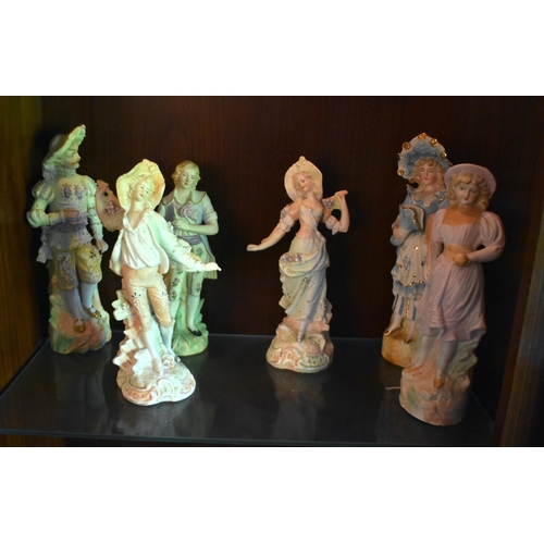 122 - A LARGE COLLECTION OF ANTIQUE GERMAN PORCELAIN BISQUE FIGURES in various forms and sizes. Largest 27... 