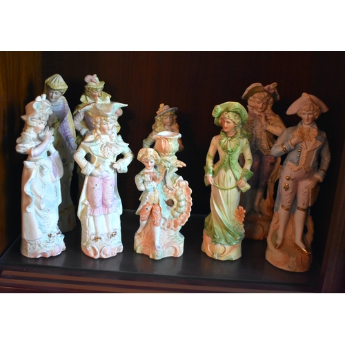 122 - A LARGE COLLECTION OF ANTIQUE GERMAN PORCELAIN BISQUE FIGURES in various forms and sizes. Largest 27... 