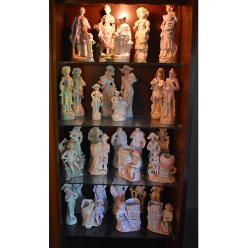122 - A LARGE COLLECTION OF ANTIQUE GERMAN PORCELAIN BISQUE FIGURES in various forms and sizes. Largest 27... 