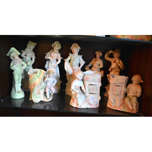 122 - A LARGE COLLECTION OF ANTIQUE GERMAN PORCELAIN BISQUE FIGURES in various forms and sizes. Largest 27... 