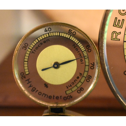 123 - A STYLISH ART DECO REGEN VERANDERLICH SCHON GLASS AND ENAMEL BAROMETER. 17 cm x 23 cm.