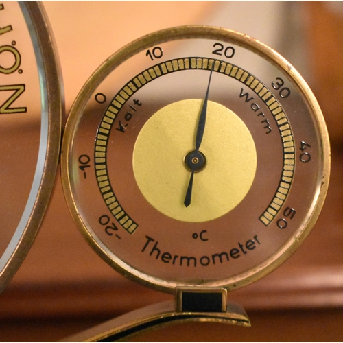 123 - A STYLISH ART DECO REGEN VERANDERLICH SCHON GLASS AND ENAMEL BAROMETER. 17 cm x 23 cm.