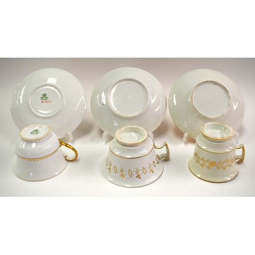 135 - Early 19th century English teacup and saucer painted with elegant flowers pattern 1215, another with... 