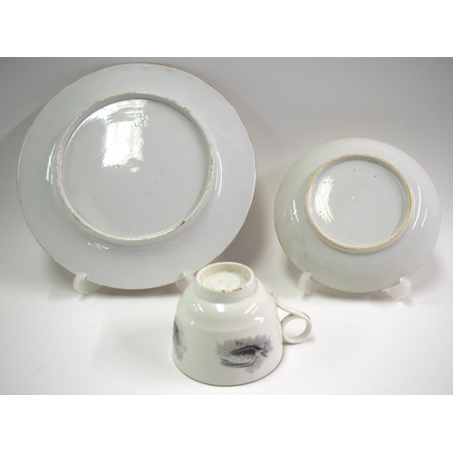 138 - Early 19th century Barr Flight and Barr plate well printed with shells and a Flight Barr and Barr cu... 