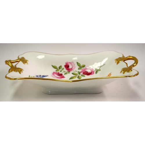 154 - Early 19th century Swansea two handled dish well painted with botanical sprays. 32cm wide