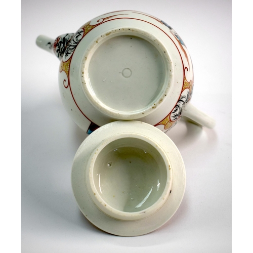 170 - 18th century Worcester teapot and cover painted with the Boy in the Window and verso with four Orien... 