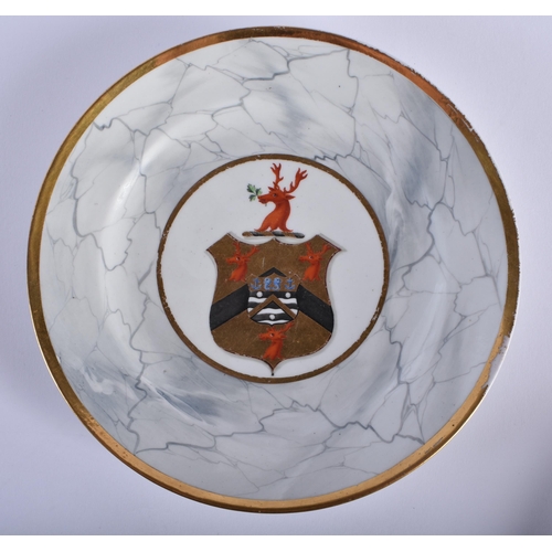 29 - FOUR EARLY 19TH CENTURY FLIGHT BARR & BARR ARMORIAL WORCESTER PLATES in various forms and sizes. Lar... 