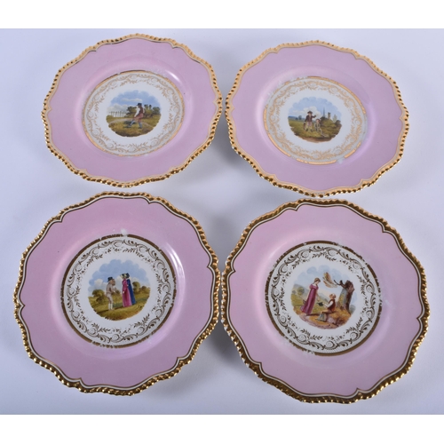 37 - A SUITE OF EARLY 19TH CENTURY FLIGHT BARR BARR & BARR & BARR FLIGHT & BARR WORCESTER PLATES all pain... 