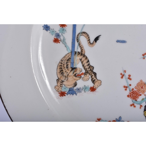 40 - AN EXTREMELY RARE EARLY 19TH CENTURY BARR FLIGHT AND BARR WORCESTER PLATE painted in the 17th/18th c... 