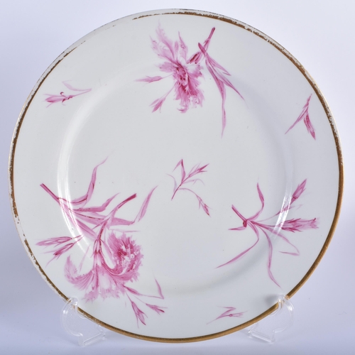 46 - THREE EARLY 19TH CENTURY FLIGHT BARR AND BARR WORCESTER PLATES painted with floral sprays and roses.... 