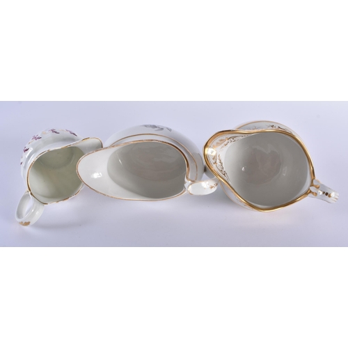 64 - A SET OF SIX EARLY 19TH CENTURY FLIGHT BARR AND BARR CREAM JUGS in various forms and sizes. Largest ... 