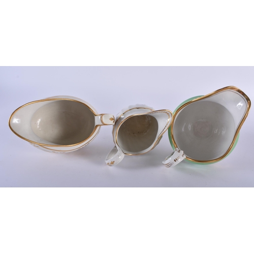 65 - A SET OF SIX EARLY 19TH CENTURY FLIGHT BARR AND BARR CREAM JUGS in various forms and sizes. Largest ... 