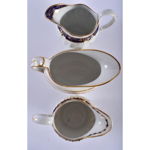 67 - A SET OF SIX EARLY 19TH CENTURY FLIGHT BARR AND BARR CREAM JUGS in various forms and sizes. Largest ... 