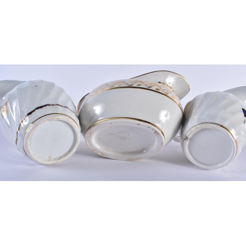 67 - A SET OF SIX EARLY 19TH CENTURY FLIGHT BARR AND BARR CREAM JUGS in various forms and sizes. Largest ... 