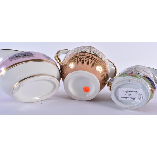 68 - A SET OF SIX EARLY 19TH CENTURY FLIGHT BARR AND BARR CREAM JUGS in various forms and sizes. Largest ... 