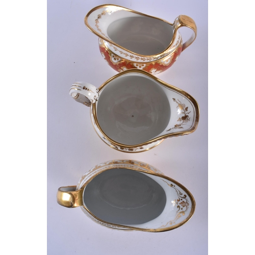 68 - A SET OF SIX EARLY 19TH CENTURY FLIGHT BARR AND BARR CREAM JUGS in various forms and sizes. Largest ... 
