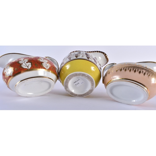 68 - A SET OF SIX EARLY 19TH CENTURY FLIGHT BARR AND BARR CREAM JUGS in various forms and sizes. Largest ... 