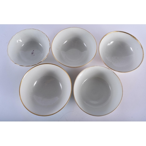 73 - A GROUP OF FIVE EARLY 19TH CENTURY WORCESTER SLOP BOWLS including Barr Worcester, Flight Barr & Barr... 