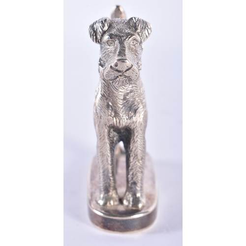 102 - A FINE ART DECO SILVER FIGURE OF A DOG. Birmingham 1924. 614 grams. 9 cm x 9 cm.