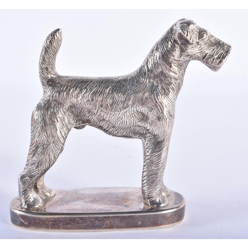 102 - A FINE ART DECO SILVER FIGURE OF A DOG. Birmingham 1924. 614 grams. 9 cm x 9 cm.