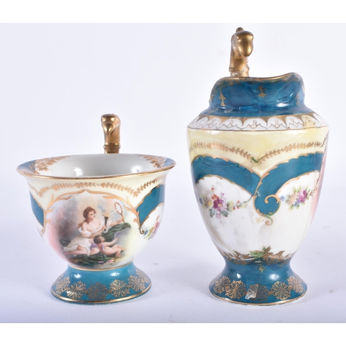 111 - A CONTINENTAL PORCELAIN VIENNA STYLE TEASET. (qty)