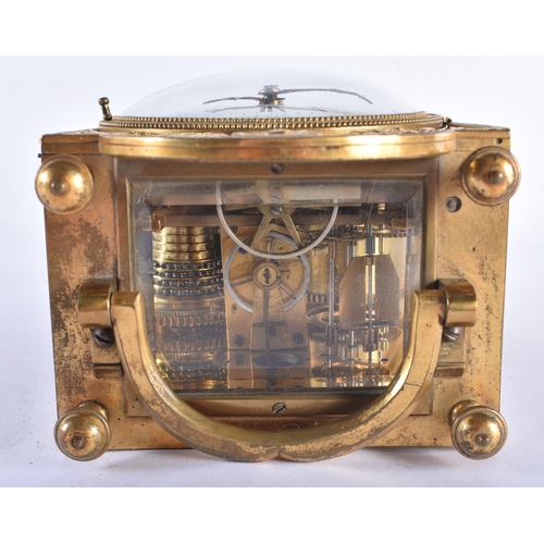 135 - A FINE 18TH CENTURY FRENCH ORMOLU CARRIAGE CLOCK by Beckers of Paris, the case overlaid with sunburs... 