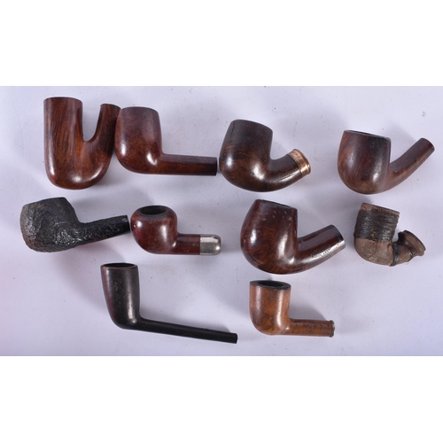 141 - TEN NAMED VINTAGE PIPES Bessand, Ariane, Marseille, De Kroon, Bruyere Garentie, Racing, Newcastle, R... 