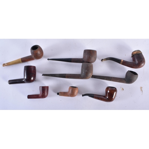 146 - NINE NAMED VINTAGE PIPES Racine, GBD, JK, 2 x Imported Briar Italy, Hilson,  J Taskin, GBD New Era, ... 