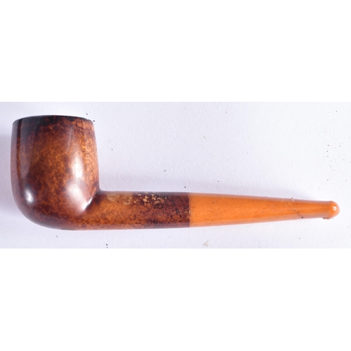 148 - TEN VINTAGE AMBER CHEROOT MOUNTED PIPES. (10)