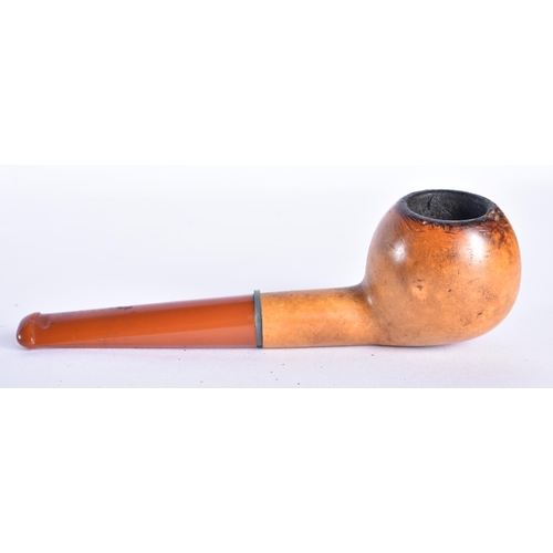 148 - TEN VINTAGE AMBER CHEROOT MOUNTED PIPES. (10)