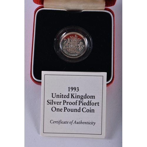 169 - A COLLECTION OF MODERN SILVER PROOF COINS together with a large collection of silver shillings, crow... 