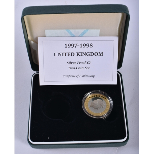 169 - A COLLECTION OF MODERN SILVER PROOF COINS together with a large collection of silver shillings, crow... 