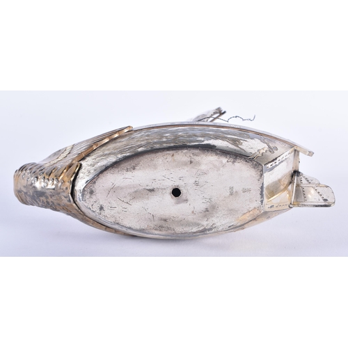 179 - A LOVELY AND UNUSUAL EARLY 20TH CENTURY JAPANESE MEIJI PERIOD SILVER BOAT formed with a hoard of tre... 