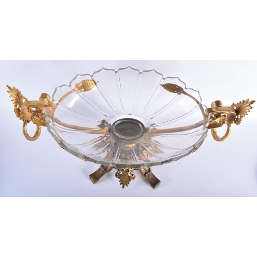 187 - A VERY FINE 19TH CENTURY FRENCH ORMOLU AND GILT BRONZE TABLE CENTREPIECE formed with a lotus form cr... 