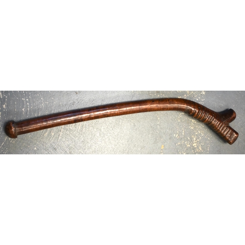 207 - A FINE 19TH CENTURY FIJIAN ISLANDS TRIBAL GUNSTOCK WAR CLUB Kiakavo or Gatawaka. 95 cm long.