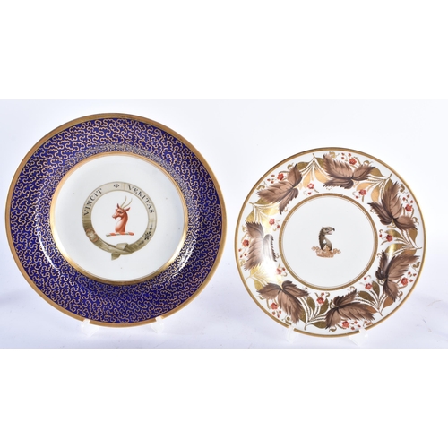 21 - A FINE EARLY 19TH CENTURY FLIGHT BARR AND BARR ARMORIAL DEEP DISH together with another similar armo... 