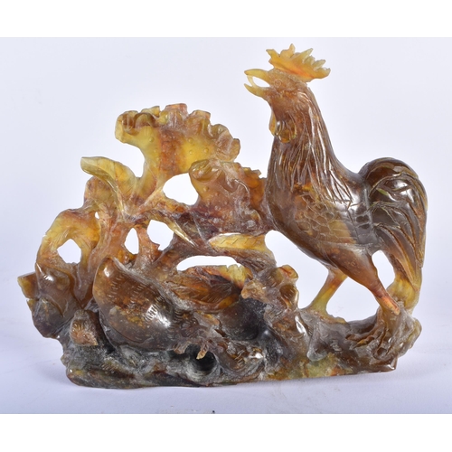 220 - THREE CHINESE REPUBLICAN PERIOD CARVED JADE FIGURES in various forms including birds. Largest 15 cm ... 