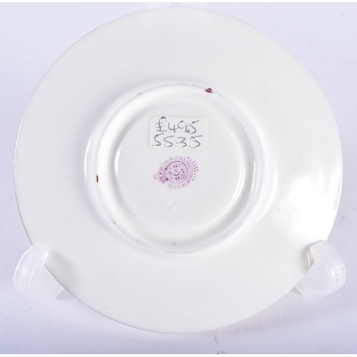 232 - A ROYAL WORCESTER STINTON PORCELAIN GAME BIRD CUP AND SAUCER. 9.5 cm diameter.