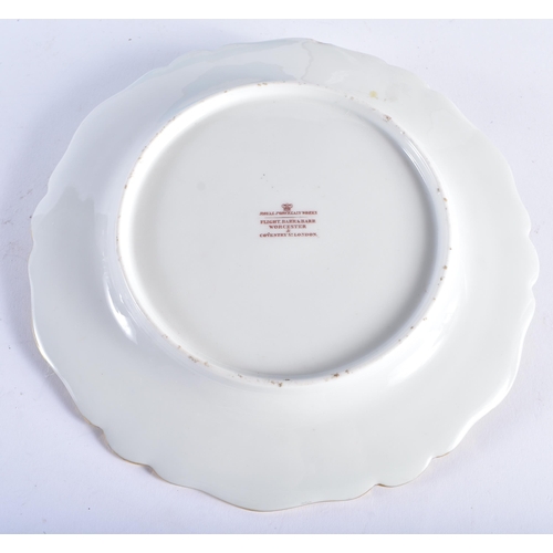 23 - FOUR EARLY 19TH CENTURY FLIGHT BARR & BARR  WORCESTER ARMORIAL PLATES in various forms and sizes. La... 