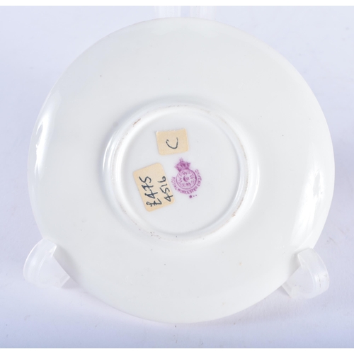 233 - A ROYAL WORCESTER STINTON PORCELAIN GAME BIRD CUP AND SAUCER. 9.5 cm diameter.