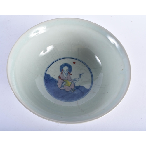 234 - A 17TH/18TH CENTURY CHINESE EXPORT CLOBBERED IMARI DISH Kangxi/Yongzheng, together with a doucai imm... 