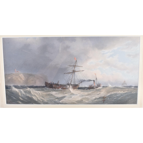 237 - Walter William May (1831-1896) Pastel, Marine scene. 68 cm x 42 cm.